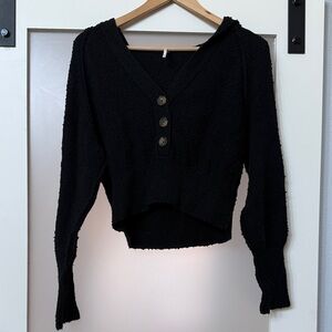 Free People cropped hooded sweater